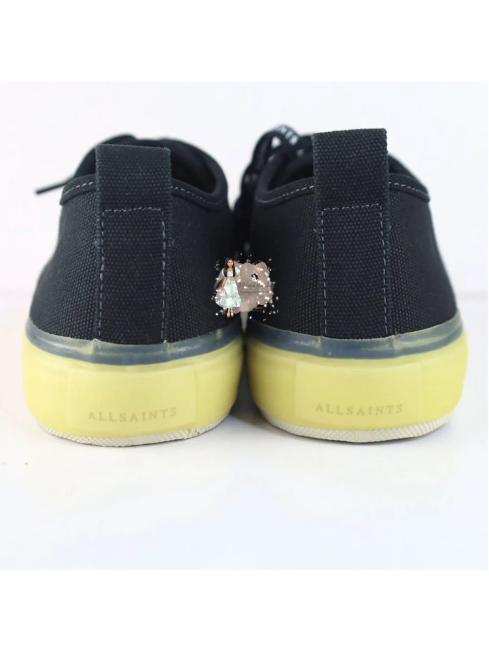 All Saints Jaxon Low Top Canvas Men Sneakers Black Size 9- 0126